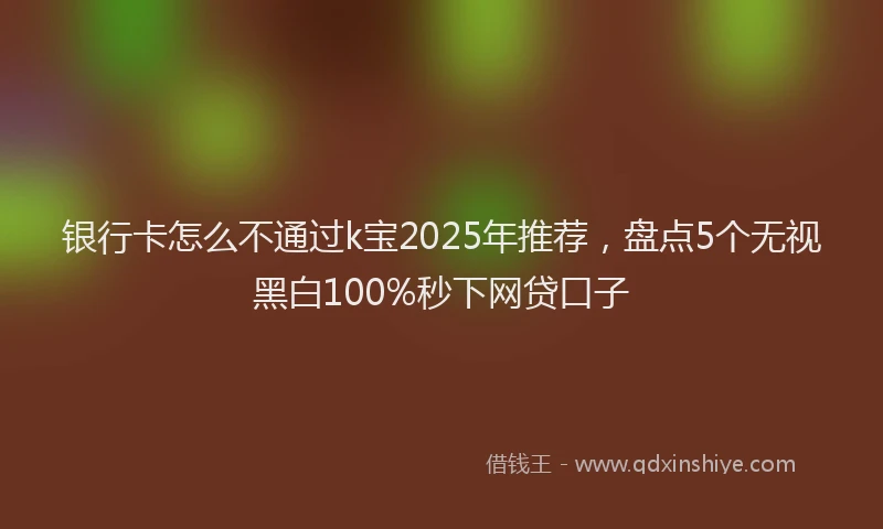 银行卡怎么不通过k宝2025年推荐，盘点5个无视黑白100%秒下网贷口子