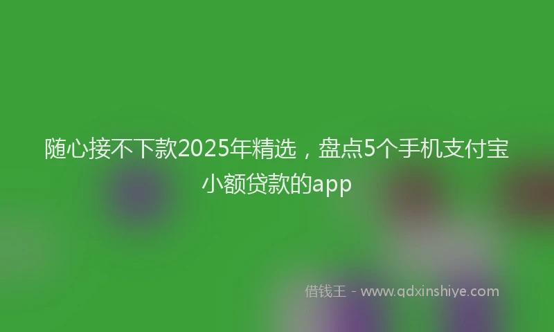 随心接不下款2025年精选，盘点5个手机支付宝小额贷款的app