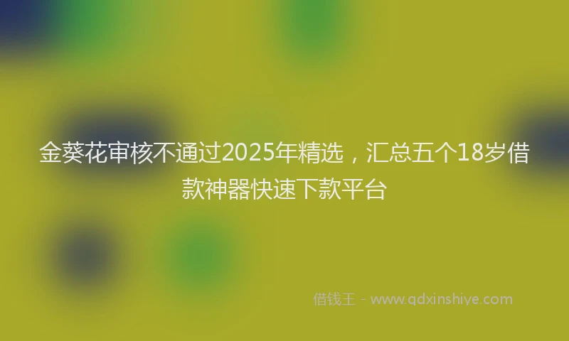 金葵花审核不通过2025年精选，汇总五个18岁借款神器快速下款平台