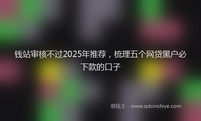 钱站审核不过2025年推荐，梳理五个网贷黑户必下款的口子
