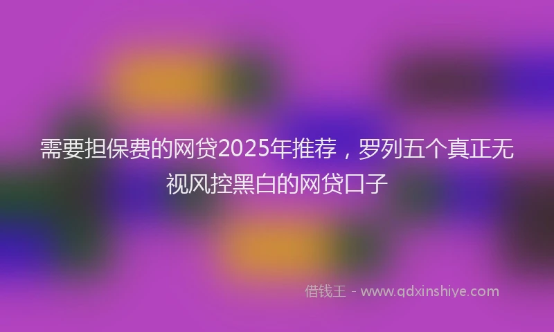 需要担保费的网贷2025年推荐，罗列五个真正无视风控黑白的网贷口子