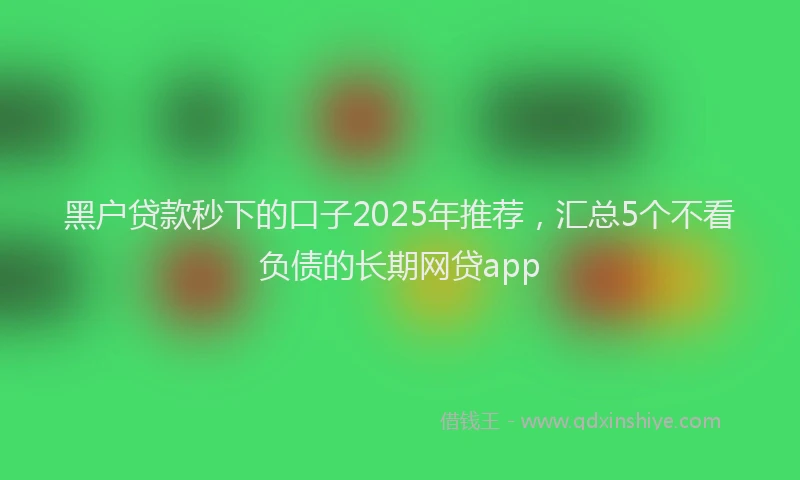 黑户贷款秒下的口子2025年推荐，汇总5个不看负债的长期网贷app