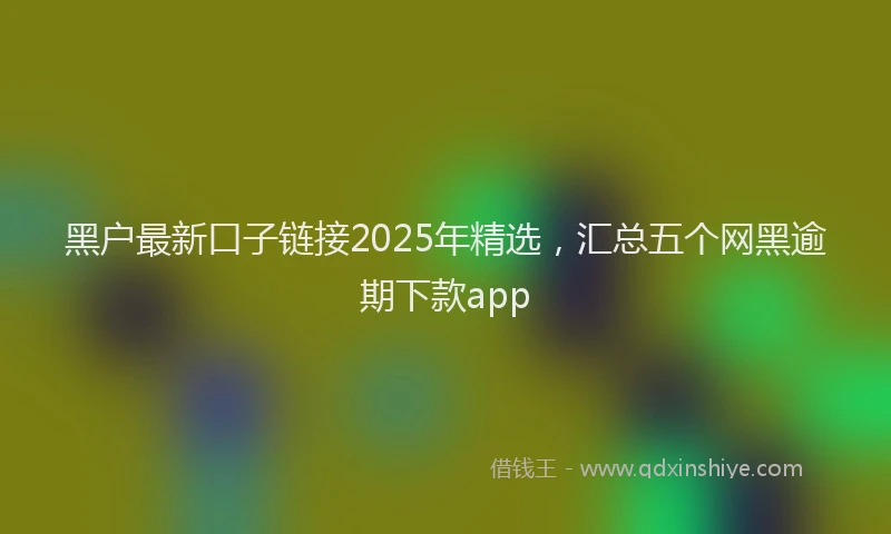 黑户最新口子链接2025年精选，汇总五个网黑逾期下款app