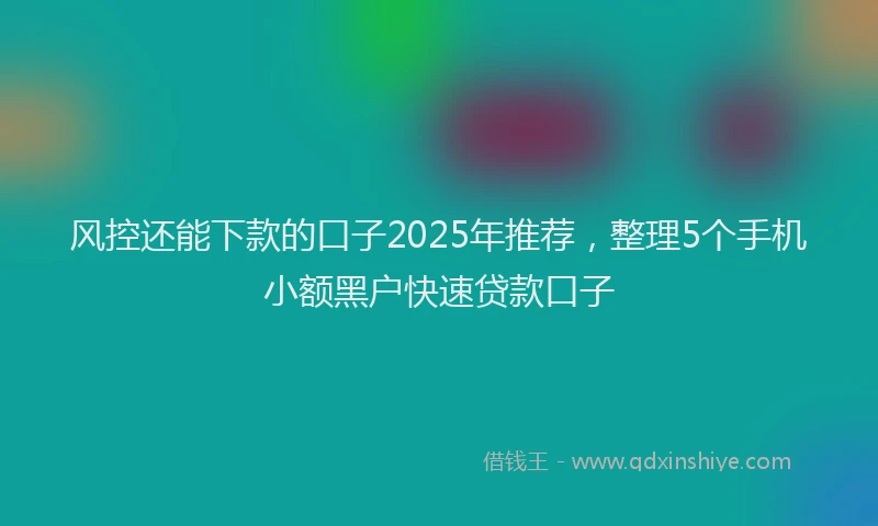 风控还能下款的口子2025年推荐，整理5个手机小额黑户快速贷款口子