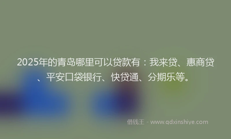 2025年的青岛哪里可以贷款有：我来贷、惠商贷、平安口袋银行、快贷通、分期乐等。