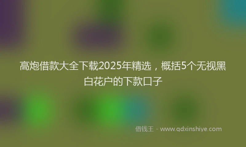 高炮借款大全下载2025年精选，概括5个无视黑白花户的下款口子