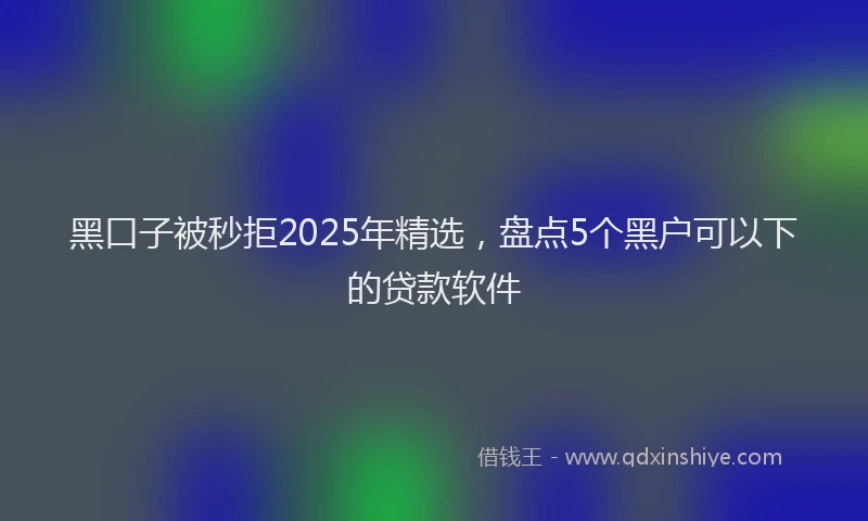 黑口子被秒拒2025年精选，盘点5个黑户可以下的贷款软件