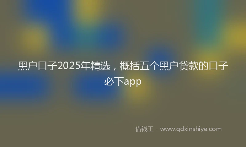 黑户口子2025年精选，概括五个黑户贷款的口子必下app
