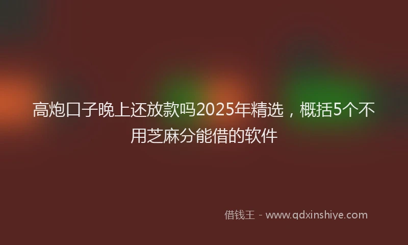 高炮口子晚上还放款吗2025年精选，概括5个不用芝麻分能借的软件