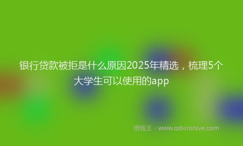 银行贷款被拒是什么原因2025年精选，梳理5个大学生可以使用的app