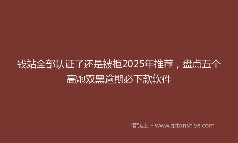 钱站全部认证了还是被拒2025年推荐，盘点五个高炮双黑逾期必下款软件