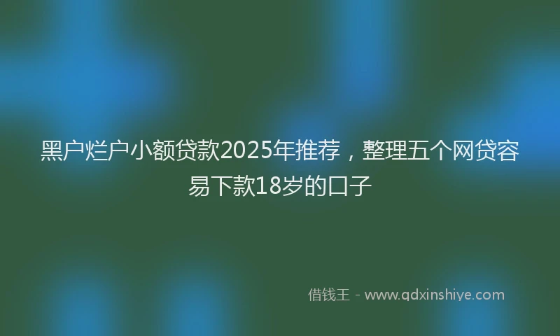 黑户烂户小额贷款2025年推荐，整理五个网贷容易下款18岁的口子