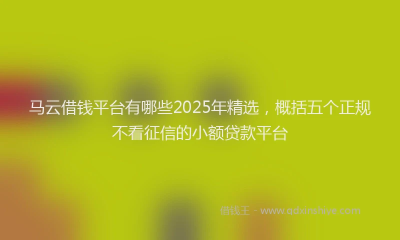 马云借钱平台有哪些2025年精选，概括五个正规不看征信的小额贷款平台