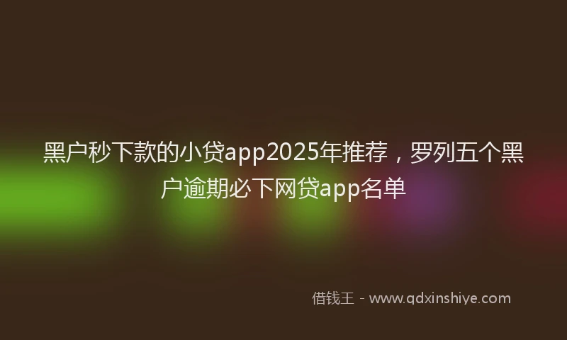 黑户秒下款的小贷app2025年推荐，罗列五个黑户逾期必下网贷app名单