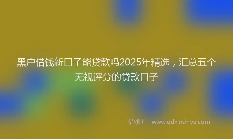 黑户借钱新口子能贷款吗2025年精选，汇总五个无视评分的贷款口子