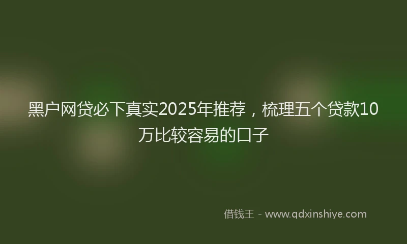 黑户网贷必下真实2025年推荐，梳理五个贷款10万比较容易的口子