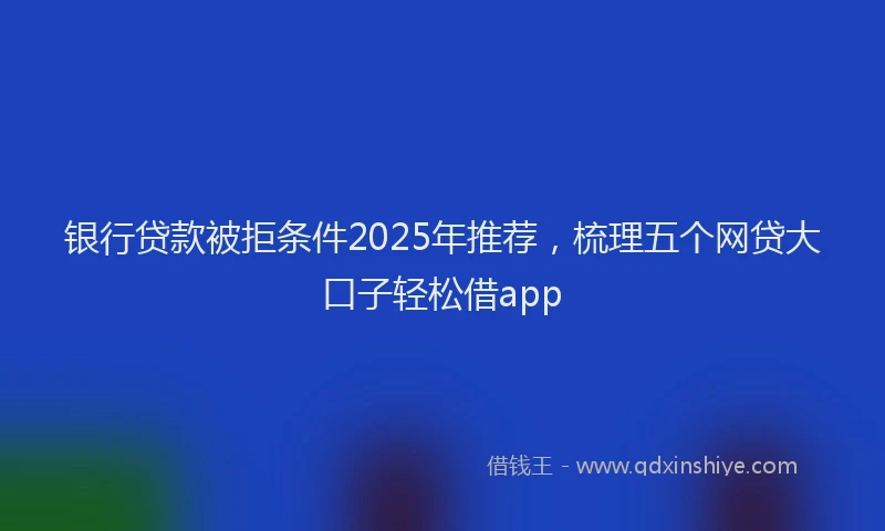 银行贷款被拒条件2025年推荐，梳理五个网贷大口子轻松借app