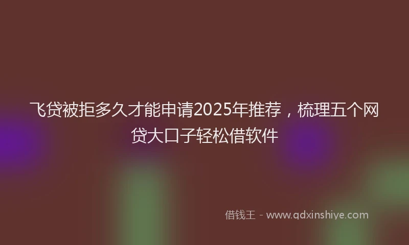 飞贷被拒多久才能申请2025年推荐，梳理五个网贷大口子轻松借软件