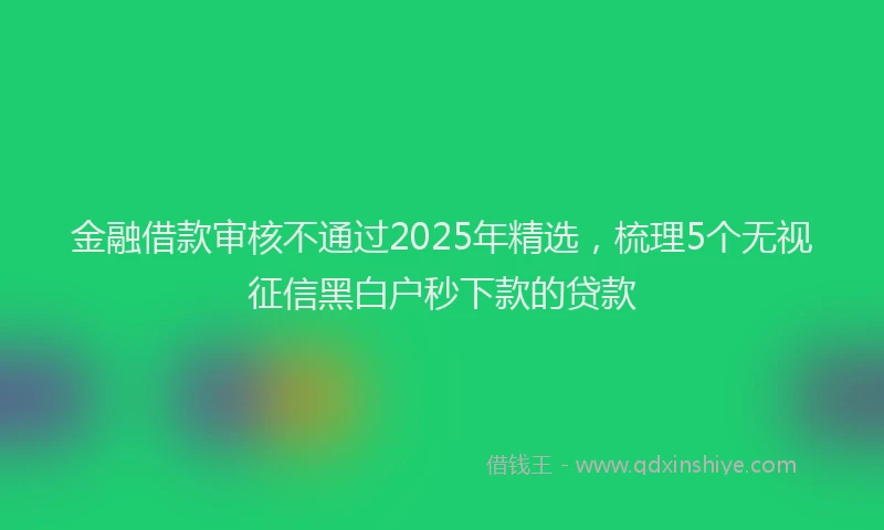 金融借款审核不通过2025年精选，梳理5个无视征信黑白户秒下款的贷款