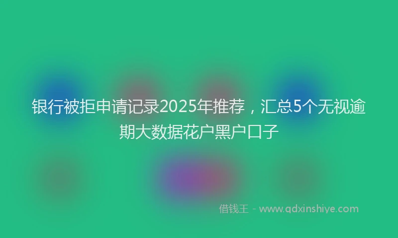 银行被拒申请记录2025年推荐，汇总5个无视逾期大数据花户黑户口子