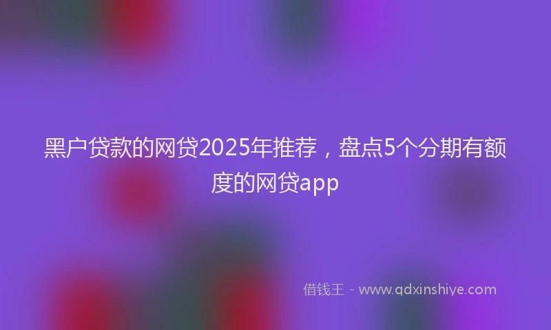 黑户贷款的网贷2025年推荐，盘点5个分期有额度的网贷app