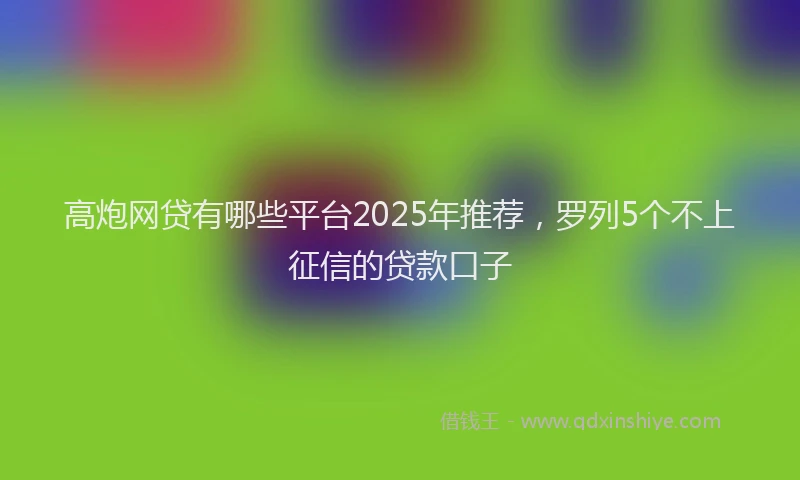 高炮网贷有哪些平台2025年推荐，罗列5个不上征信的贷款口子