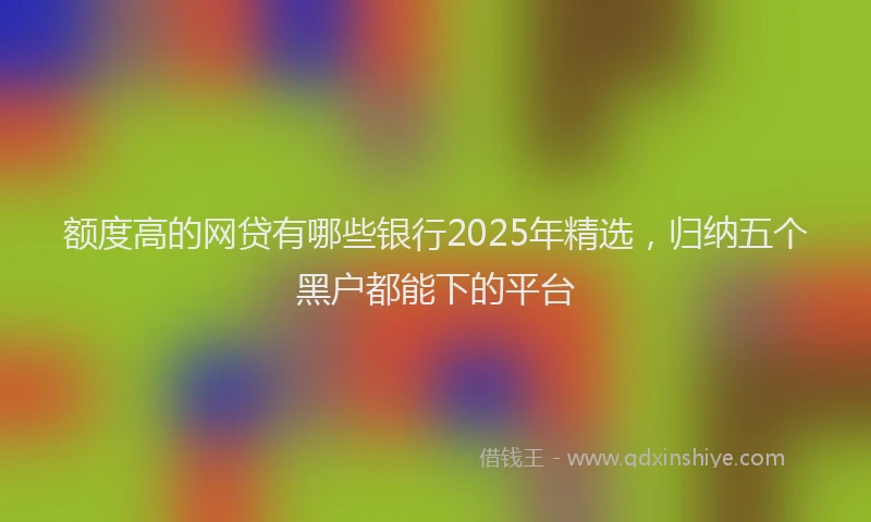 额度高的网贷有哪些银行2025年精选，归纳五个黑户都能下的平台