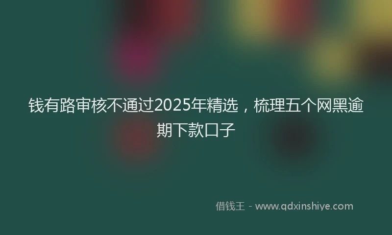 钱有路审核不通过2025年精选，梳理五个网黑逾期下款口子