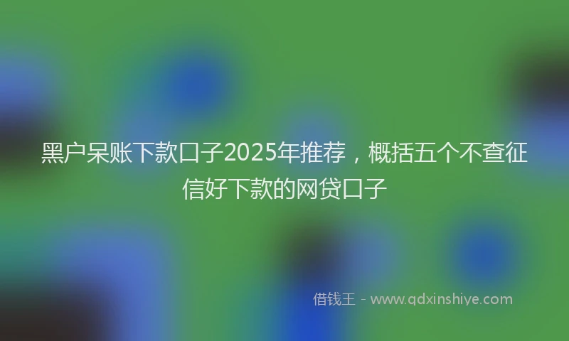 黑户呆账下款口子2025年推荐，概括五个不查征信好下款的网贷口子