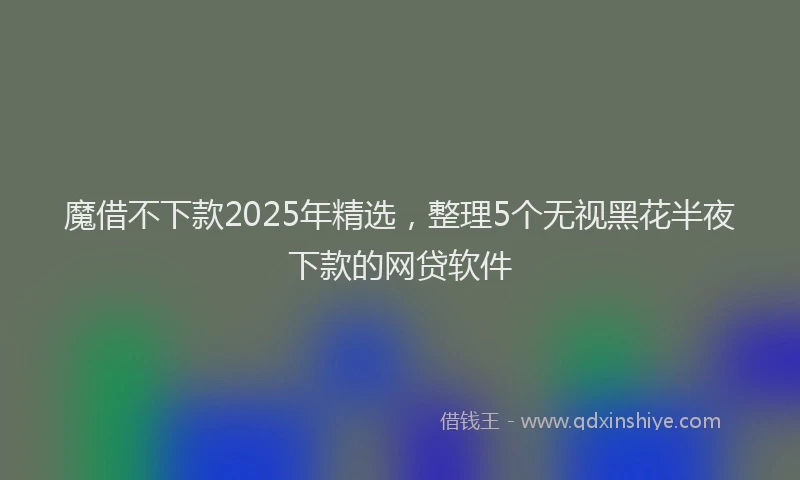魔借不下款2025年精选，整理5个无视黑花半夜下款的网贷软件
