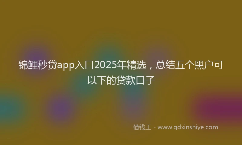 锦鲤秒贷app入口2025年精选，总结五个黑户可以下的贷款口子