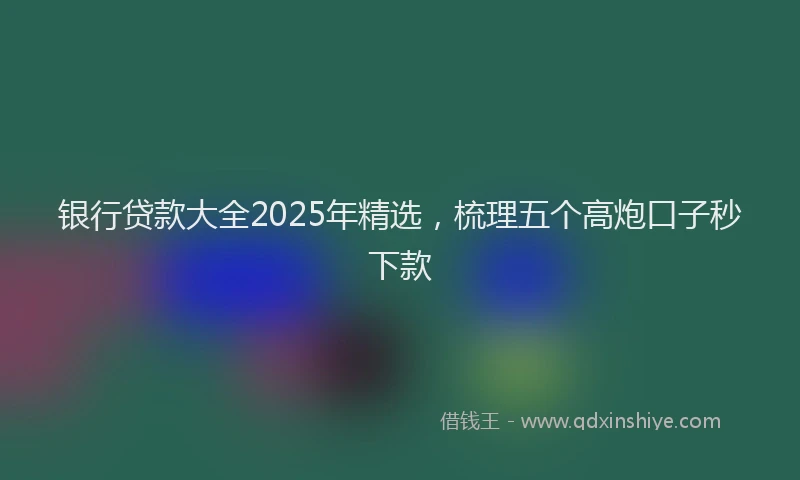 银行贷款大全2025年精选，梳理五个高炮口子秒下款