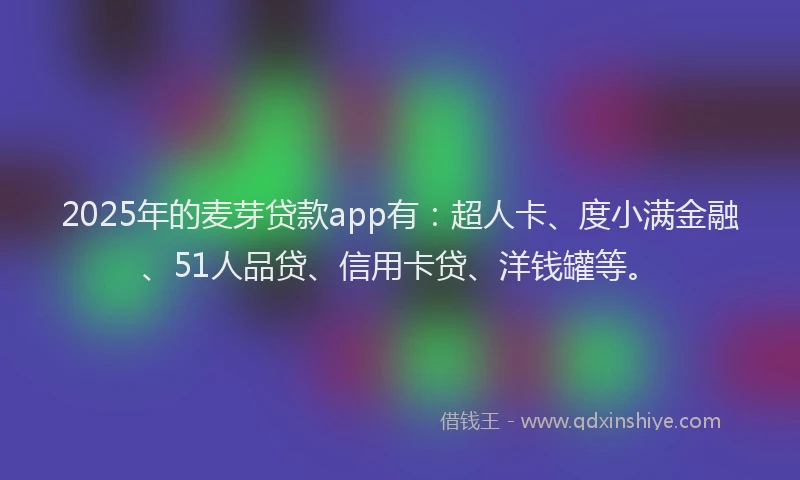 2025年的麦芽贷款app有：超人卡、度小满金融、51人品贷、信用卡贷、洋钱罐等。