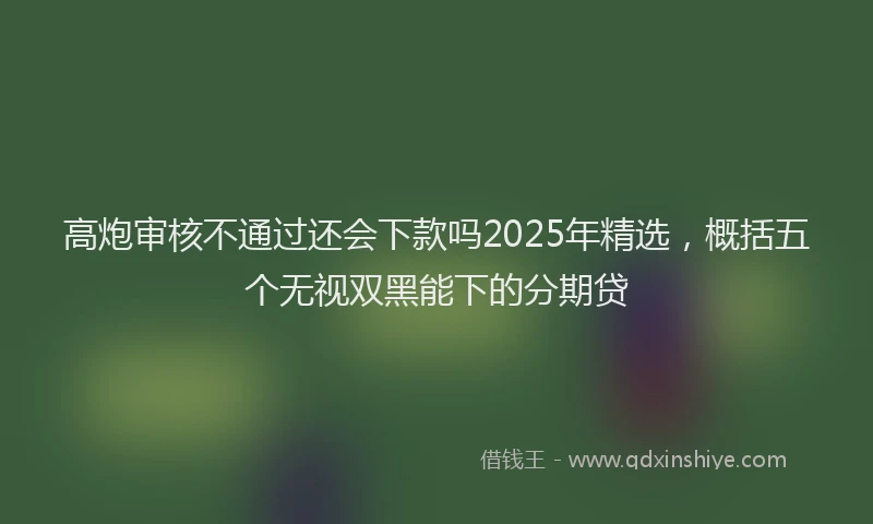 高炮审核不通过还会下款吗2025年精选，概括五个无视双黑能下的分期贷