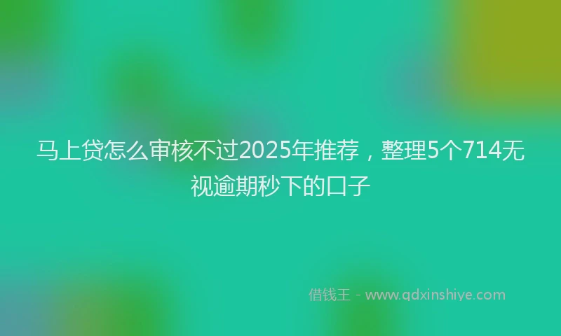 马上贷怎么审核不过2025年推荐，整理5个714无视逾期秒下的口子