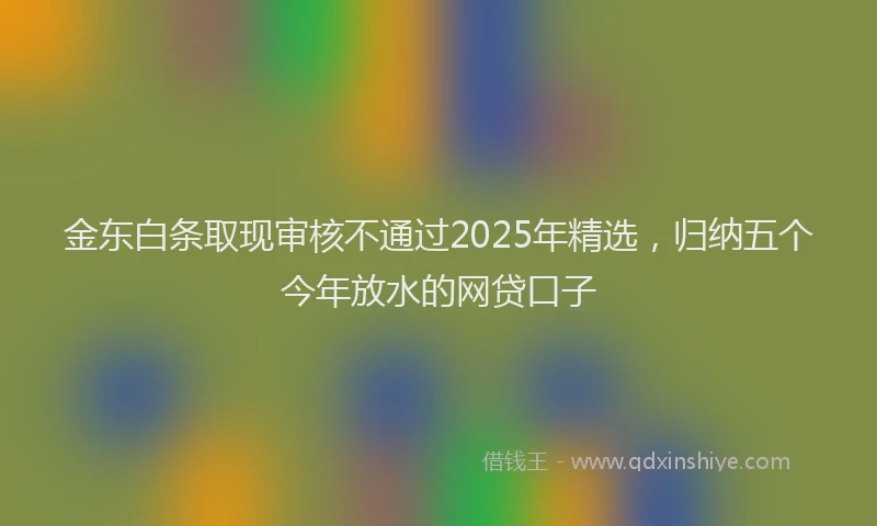 金东白条取现审核不通过2025年精选，归纳五个今年放水的网贷口子