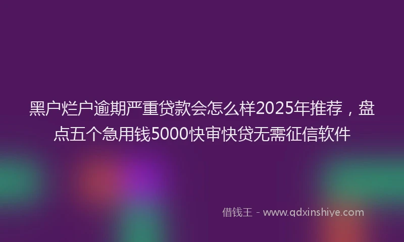 黑户烂户逾期严重贷款会怎么样2025年推荐，盘点五个急用钱5000快审快贷无需征信软件
