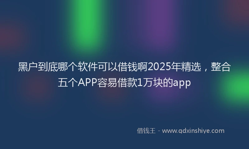 黑户到底哪个软件可以借钱啊2025年精选，整合五个APP容易借款1万块的app