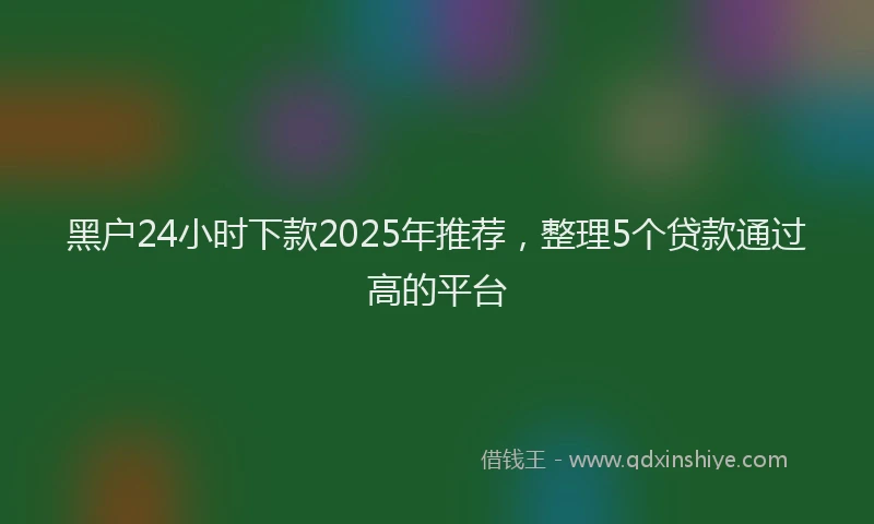 黑户24小时下款2025年推荐，整理5个贷款通过高的平台