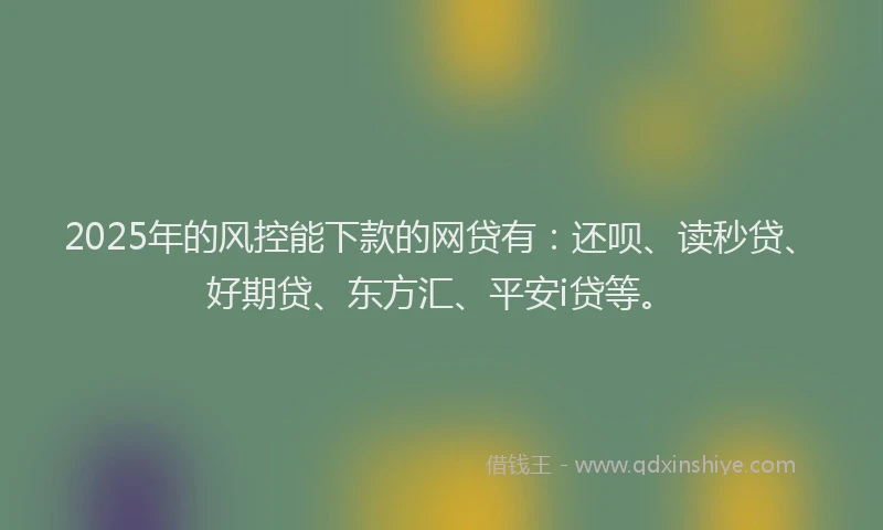 2025年的风控能下款的网贷有：还呗、读秒贷、好期贷、东方汇、平安i贷等。