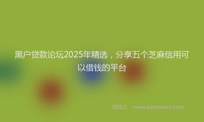 黑户贷款论坛2025年精选，分享五个芝麻信用可以借钱的平台