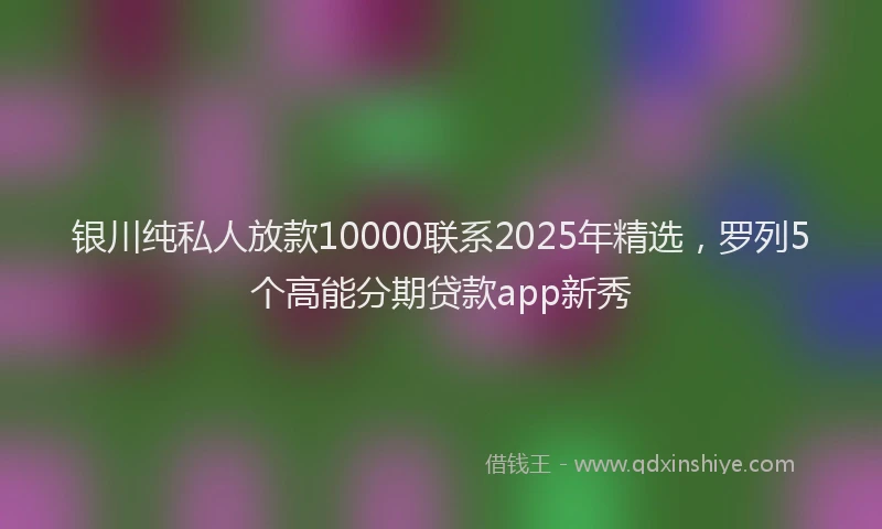 银川纯私人放款10000联系2025年精选，罗列5个高能分期贷款app新秀