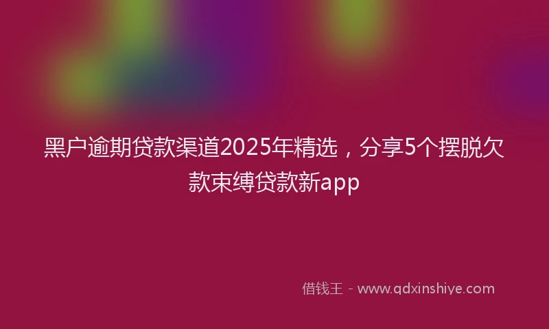 黑户逾期贷款渠道2025年精选，分享5个摆脱欠款束缚贷款新app