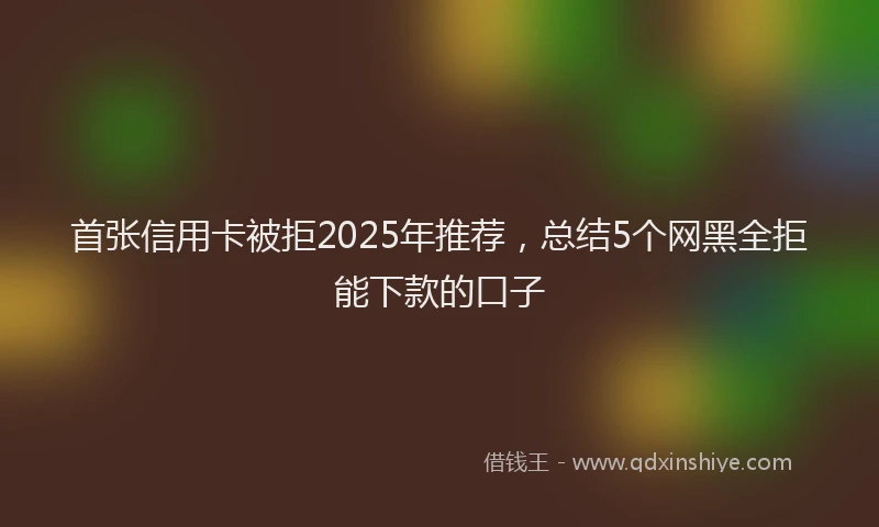 首张信用卡被拒2025年推荐，总结5个网黑全拒能下款的口子