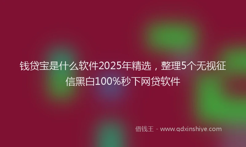 钱贷宝是什么软件2025年精选，整理5个无视征信黑白100%秒下网贷软件