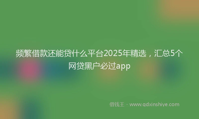 频繁借款还能贷什么平台2025年精选，汇总5个网贷黑户必过app