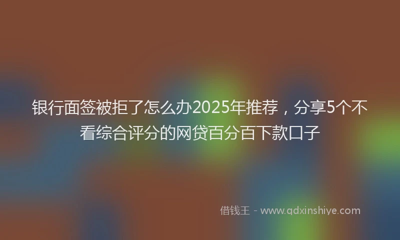 银行面签被拒了怎么办2025年推荐，分享5个不看综合评分的网贷百分百下款口子