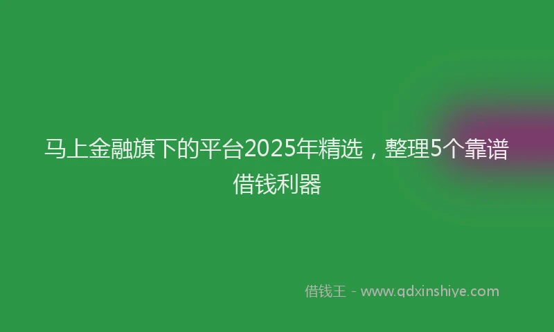 马上金融旗下的平台2025年精选，整理5个靠谱借钱利器