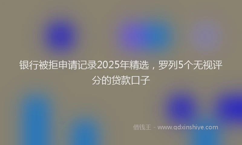 银行被拒申请记录2025年精选，罗列5个无视评分的贷款口子