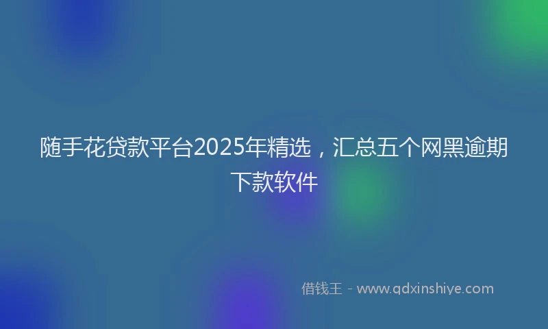 随手花贷款平台2025年精选，汇总五个网黑逾期下款软件